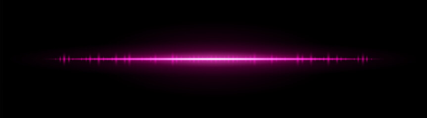 Color glowing horizontal flare with fine light pulses and reflection. Suitable for overlays, highlights, and modern digital effects.