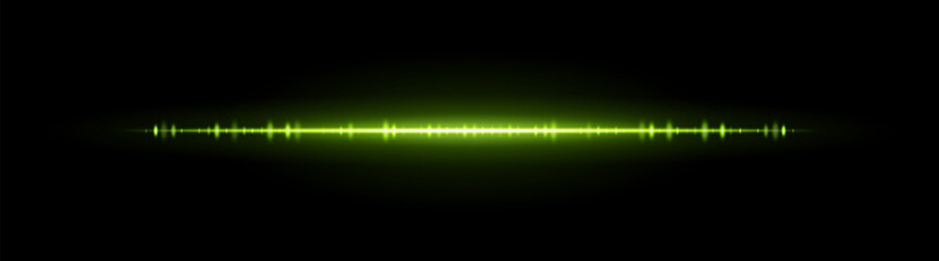 Thin green horizontal flare with glowing particles and subtle motion. Ideal for digital effects, overlays, sci-fi visuals, and design highlights.