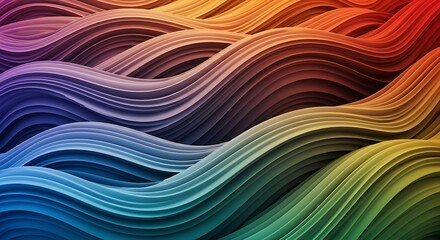 Vibrant flowing abstract ribbon lines forming colorful wave patterns, modern energetic digital art, high-resolution motion effect.