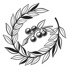 Graphic Bay Leaf Wreath