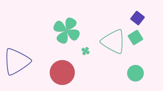 Abstract Geometric Shapes Floating on Pastel Background.