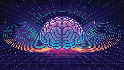 Futuristic Digital Brain AI Technology Mind Concept with vector illustration © Samim