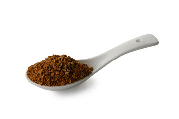 White Ceramic Spoon with Instant Coffee Granules