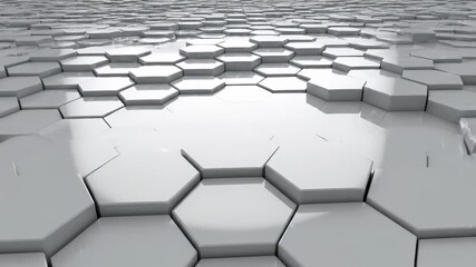 White Hexagon Pattern with Subtle Illumination Capturing the Essence of Modern Minimalism, Perfect for Representing Concepts Related to Futuristic Innovation or Understated Refinement in Various.