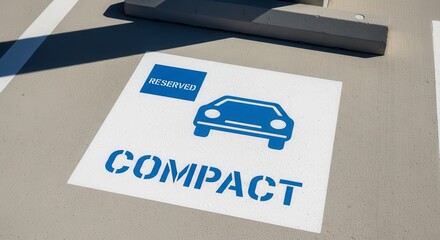 Designated Compact Parking Space Showcasing Reserved Availability In An Urban Environment