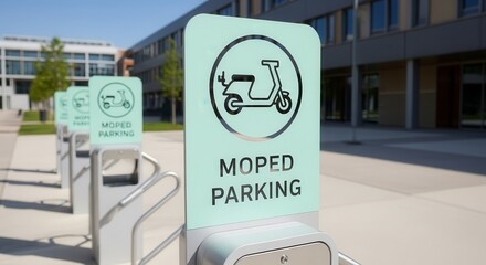 Designated Moped Parking Displayed For Scooter Parking And Urban Transportation