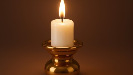 Elegant candle on brown desktop wallpaper