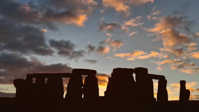 The ancient prehistoric circle at Stonehenge,Wiltshire , UK