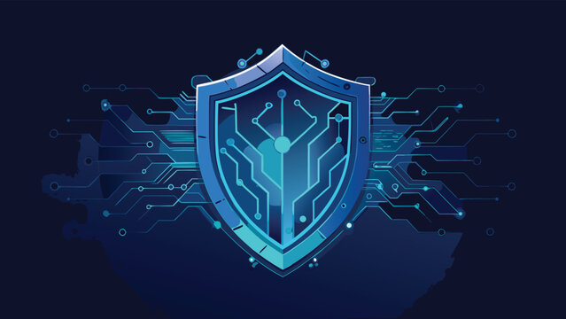 Cybersecurity Data Protection Digital Shield Technology Concept with vector illustration