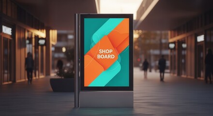 Digital Signage in Urban Environment Displaying Graphic Advertising for Commercial Purposes