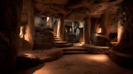 Cusco caves, ancient rock formations, natural stone interiors, textured walls, Peru landscape, travel and adventure photography