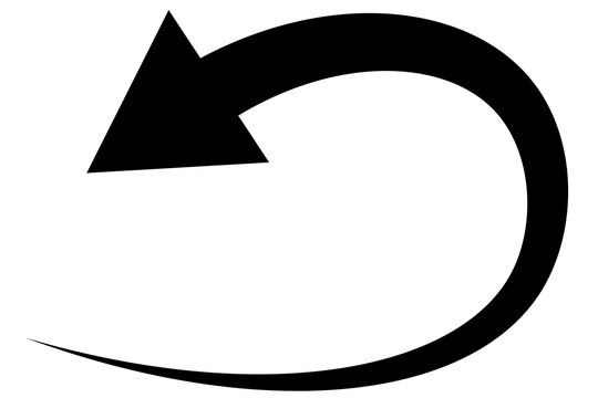 curved arrow icon with back arrowhead