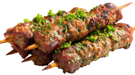 Juicy Reshmi Kebab Recipe: A Classic Indian Appetizer isolated on a white background