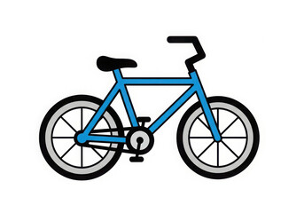 Fototapeta premium Blue bicycle cartoon illustration isolated, simple vector graphic for transportation