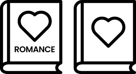 Romance Book Genre Icon Heart Outline Symbol
