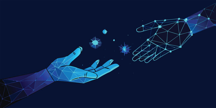 AI Digital Data Exchange Connection Future Technology with vector illustration