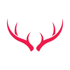 Stylized red deer antlers graphic design isolated on white background vector