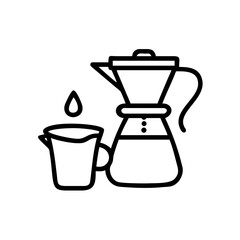 Coffee maker with cup isolated on for making coffee