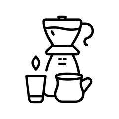 Coffee maker with candle isolated on for making coffee