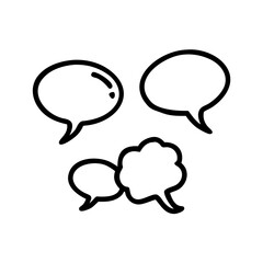Three speech bubbles isolated on