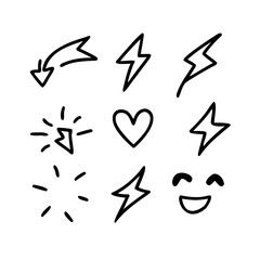 Hand drawn doodle element isolated on for decoration design