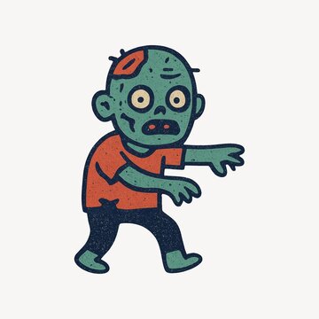 Cartoon zombie illustration for Halloween.
