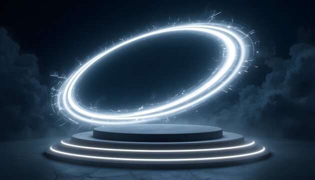 Abstract glowing lights in space background