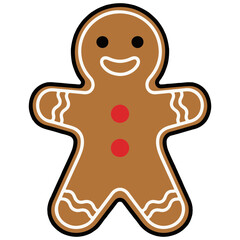 Obraz premium Smiling Gingerbread Man Cookie Cartoon Illustration