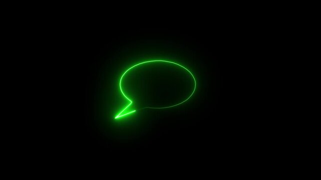 pink colour neon glowing message box icon animation text box  dialogue box chat conversation notification box sign Neon Email Icon..