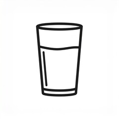 Line Art Drinking Glass Symbol on White Background