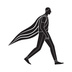 Abstract Walking Man In Continuous Line Style