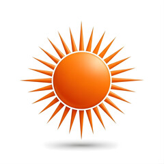 Bright orange sun icon vector illustration symbolizing summer heat and sunlight