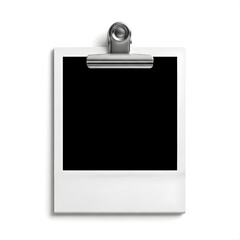 Blank paper sheet on a black office clipboard for a note, message, document, or checklist