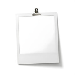 Empty white clipboard with a blank paper sheet for a business document, office note, or education report