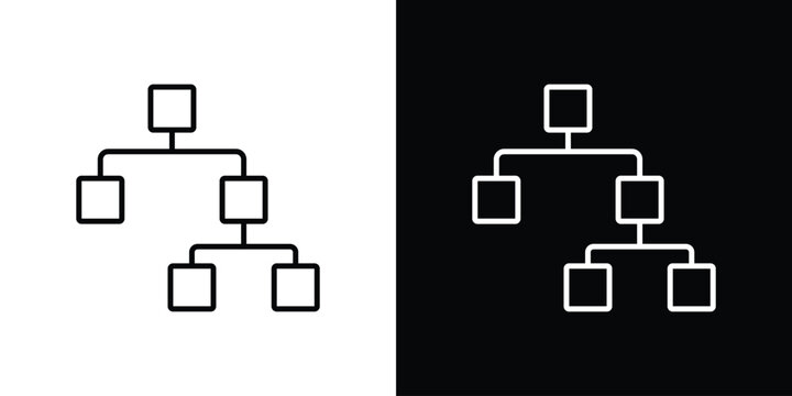 Chart tree icons symbols. Collection of simple black icons