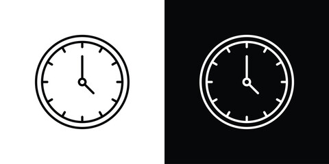 Clock icons symbols. Collection of simple black icons