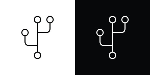 Code branch icons symbols. Collection of simple black icons