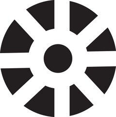 Obraz premium Abstract Geometric Symbol: A minimalist and symmetrical design, featuring a circular motif with intersecting lines, conveying a sense of balance and modern aesthetic.