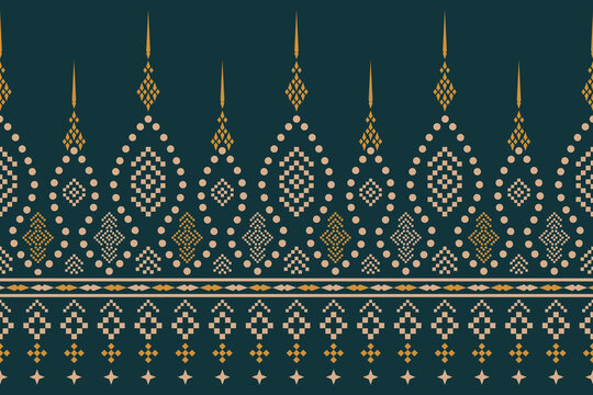 traditional ornamental motif design printed fabric material