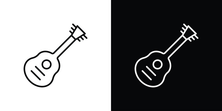 Guitar icons symbols. Collection of simple black icons
