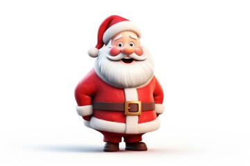 Santa Claus cartoon toy white background.