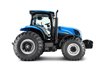 Trator pesado azul agro agriculture
