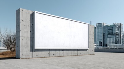 Obraz premium Blank billboard on a concrete structure in a city