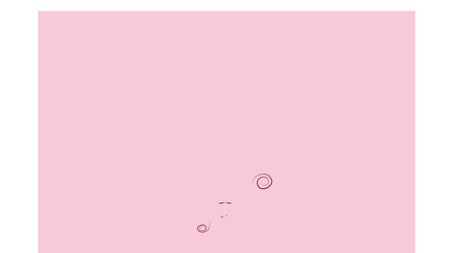 Red envelope opens, and a pink card slides out to fill the screen. An elegant ornamental flourish animates at the bottom. Perfect for titles, invitations, and special announcements. Copy space.