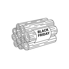 Black Friday 2025 Firewood Warmth Line Art
