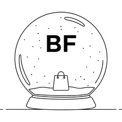 Black Friday 2025 Snow Globe Line Art