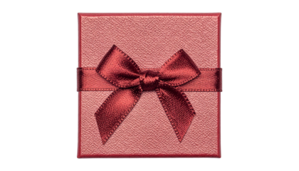 Red gift box isolated on transparent and white background