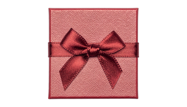 Red gift box isolated on transparent and white background
