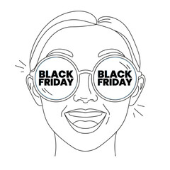 Excited Shopper Black Friday Glasses