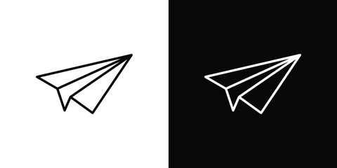 Paper plane icons symbols. Collection of simple black icons © Franklin